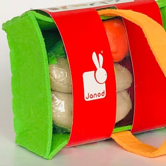 Janod Fabric Plush Basket with 8 Vegetables Shopping Toy New Sealed For Age 2-6 - Picture 11 of 13